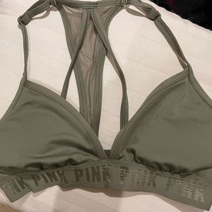 VICTORIA’S SECRET PINK Sports/Swim Bra Khaki Green Light Support sz. S